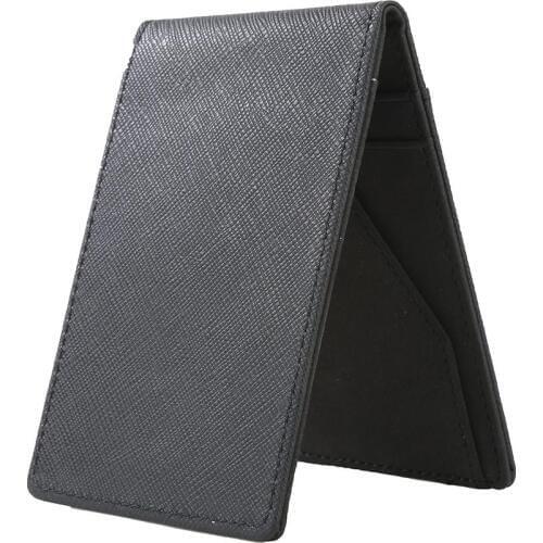 Purse Bifold Men Leather Money Clip Slim Wallet ID Credit I Clip Cash Holder Retro Brand Multi-slot Mens Money Case Dinheiro