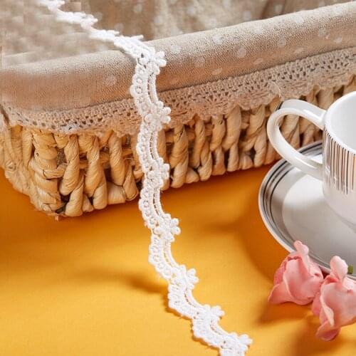 15yards/lot White/Black/Beige Embroidered Lace Trim Water Soluble Cotton Trim Lace, Wedding Lace Edge