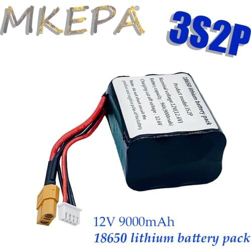 New 12V Battery 12.6V 9Ah 3S2P Li-ion Use Single Cell NCR18650GA Combination Suitable for Parrot Disco and Various Drones