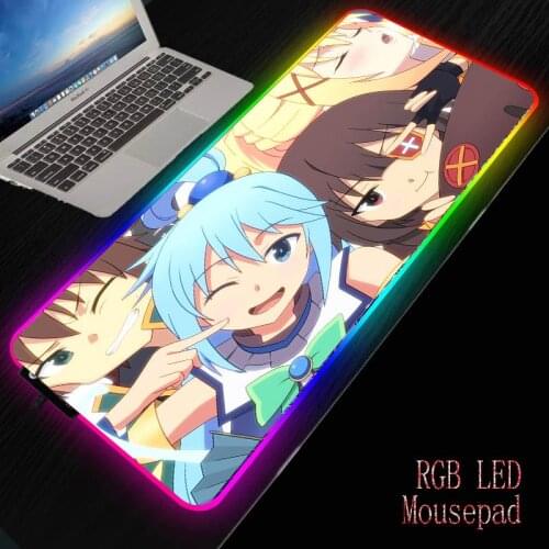 MRGBEST Megumin Konosuba Anime Girl Computer Mousepad Gaming Mousepad Large Mousepad Gamer Mause Carpet PC Desk Mat Keyboard Pad