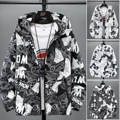 Mens Hooded Jacket Camouflage Jacket Spring and Autumn New Fashion Brand Jacket Casual Jacket Street Coat Plus Size M-7XL