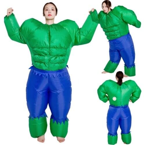 Inflatable Costume Hulk Dress Green Man Cosplay Costume For Men Women Cartoon
