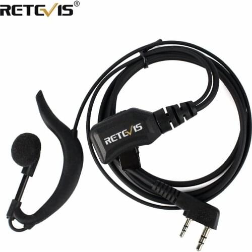 G Type Adjustable Volume Earpiece PU Wire 2Pin PTT Headphone For Kenwood BaoFeng UV-5R UV-82 BF888S Retevis RT5R H777 RT5 RT7