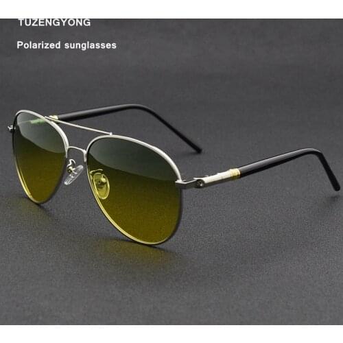 TUZNGYONG Polarized Day Night Driving Sunglasses Men Brand Designer Yellow Green lens Women Driving Sunglass Goggles Anti-Glare