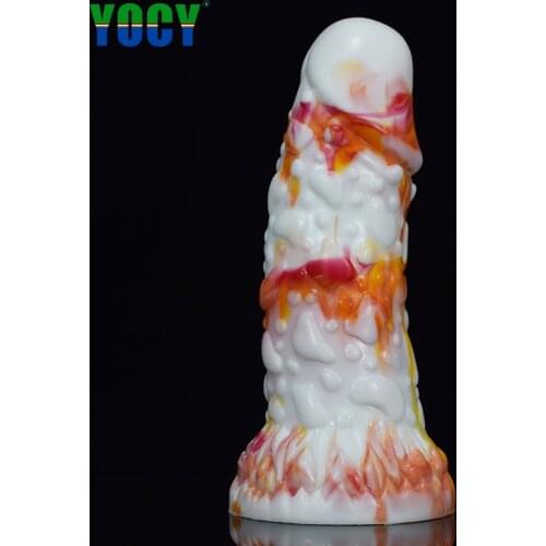 YOCY Huge Fantasy Dildo Colorful Realistic Penis Silicone Anal Butt Plug No Testic Sex Toy For Men With Sucker Sodomy Orgasm