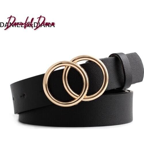 New Wide Black Red White Brown Leather Waist Belt Ceinture Femme Woman Double O Ring Belts for Women Dress Cinturones Para Mujer