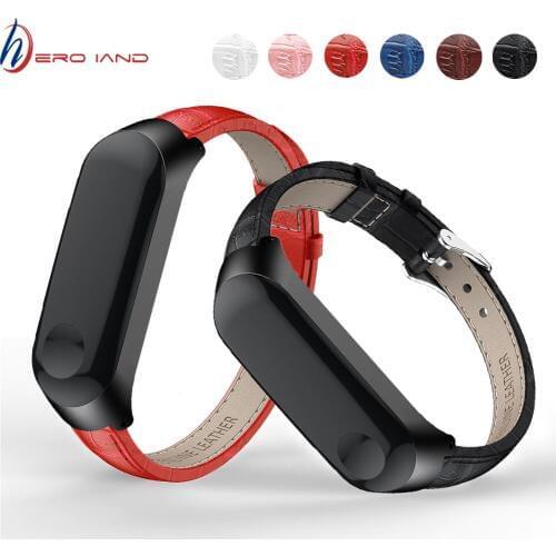 Crocodile Leather band for Xiaomi Mi Band 2 And Miband3 Strap watch wrist strap For xiaomi mi band 3 accessories bracelet Strap
