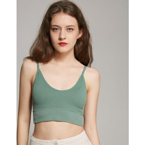 Mulheres sexy colheita topos tubo superior feminino streetwear sem mangas camis sem costura lingerie esportiva t sutiã topo de c