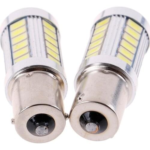 LED Car 2x White Bulbs BA15S P21W 1156 Backup Reverse Light 12V 33-SMD 5630 5730