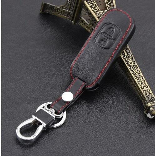 VCiiC Fashion Genuine Leather Car Smart Key Shell Cover Bag Key Case For Mazda 3 6 CX5 CX7 626 Familia Accessories Key Wallet