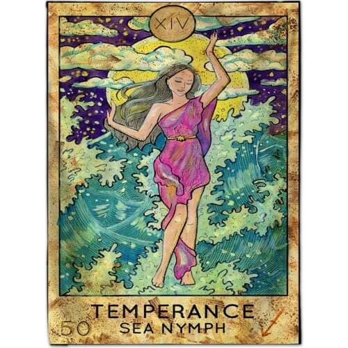 The Moon Star Sun Colorful Card Tapestry Divination