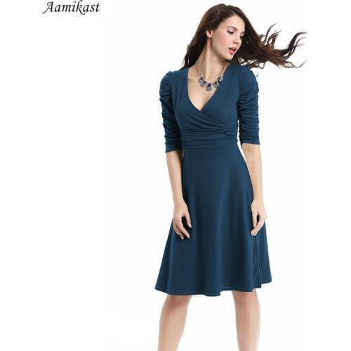 AAMIKAST Women Dresses New Fashion 2019 Summer Celeb V-neck Half Sleeve Maxi Party Dresses Size S M L XL XXL XXXL Wholesale