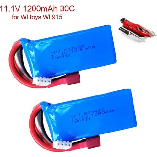 11.1V 1200mAh 30C 3S Lipo Battery T Plug for WLtoys WL915 Rc Boat High Speed Vehicle F1 Racing Boat Parts RC Battery