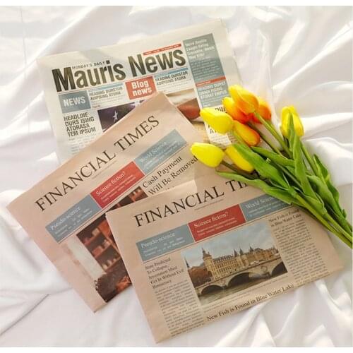 2pcs Nostalgic English Newspaper Vintage Style for Photography Background Props Cosmetic Baking Food Shooting Decoration Items