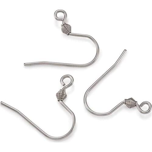 20pcs/lot Stainless Steel Earrings Clasps Hooks DIY For Jewelry Making Hook Earwire Findings Hypoallergenic