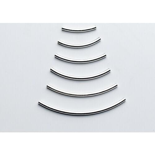 4pcs 925 Sterling Silver Color Curved Tubes Curved Tube Spacer Bars Tubes Beads Diy Jewelry/Bracelet Finding Wholesale