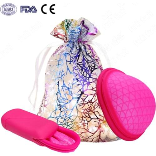 4pcs Reusable Menstrual Disc Flat-fit Design Extra-Thin Sterilizing Silicone Menstrual Cup Tampon Or Pads Alternative Dropship