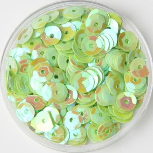 750pcs 10mm PVC Sequin Cup Round Sequins For Craft Wedding Handcraft Kids DIY Accessory Light Green AB Confetti