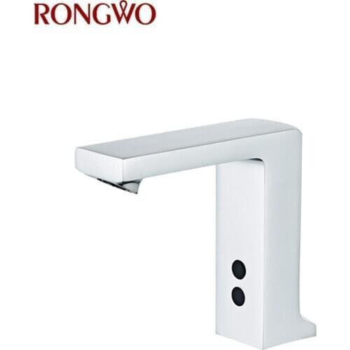 RONGWO Automatic Induction Basin Faucet Smart Infrared Sensor Tap Bathroom Intelligent Hot Cold Mixer Sink Faucet