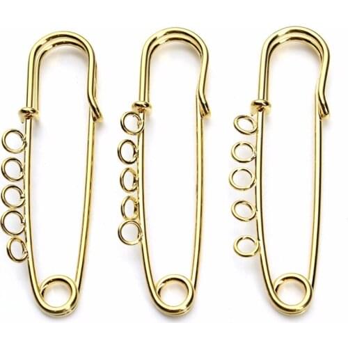 10pcs/Set 3/4/5/7/10 Holes Safety Pins Brooch Blank Base Brooch Jewelry Diy Jewelry Findings
