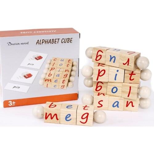 Montessori Blocks Toys English Spelling Word Letters