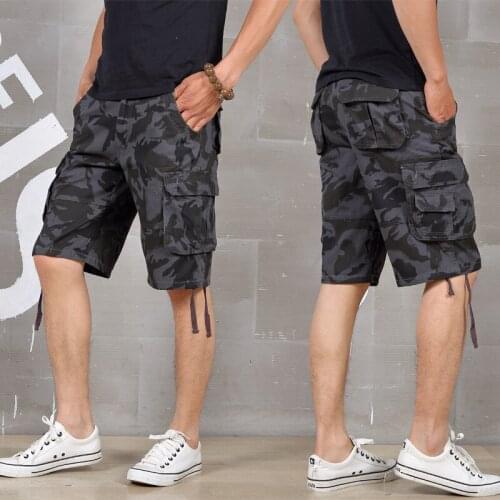 Mens Sportswear Shorts Cargo Camouflage Summer Shorts Men Bermuda Masculina Loose Male Military Tactical Streetwear Shorts