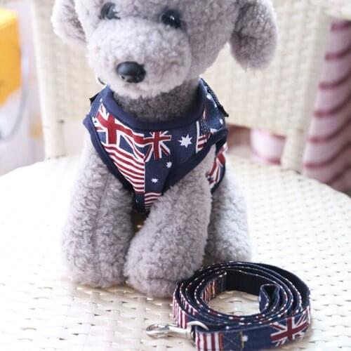 Denim Small Dog Harness Vest Leash Suit Arnes collar Perro Pequeño Pitbull Nylon Puppy Harness Chain Medium Dog Cats bulldog