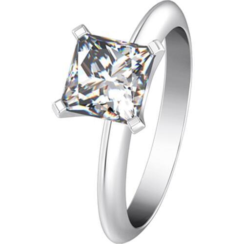 F VS1 6mm 1CT 18K Gold Ring Jewelry Moissanite Diamond Princess Ring Brand Quality Solitaire Engagement Princess Jewelry Women