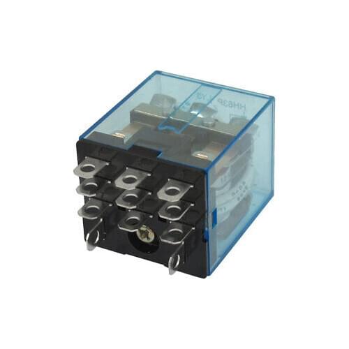 HH63P LY3 DC 12V Coil 11-Pin 3PDT Green LED Electromagnetic Relay