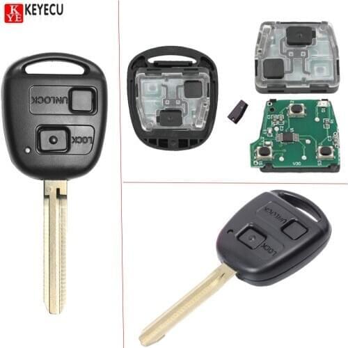 KEYECU New Remote Car Key Fob 2 Button 304MHz 4D67 for Toyota Prado 120 2002-2004 P/N:60120 Free Programming