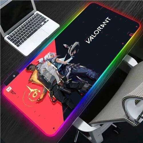 XGZ Valorant RGB Laptop Mousepad Gaming XXL Mouse Pad Player Desktop Gaming Pad LED USB Gloway PC Accessories with Backlight