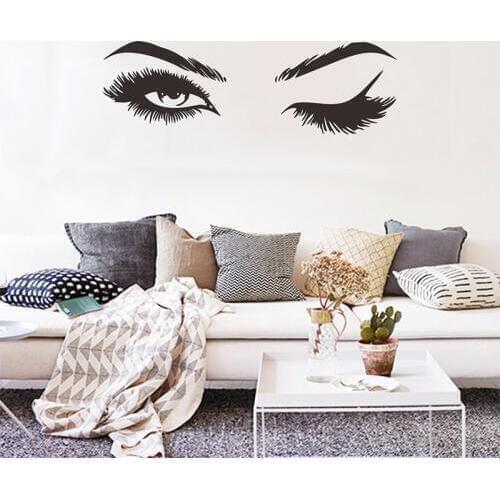 Pretty eyelashes Wall Sticker big eyes for Girl room living room decorations home wallpaper bedroom Art Decals Sexy stickers