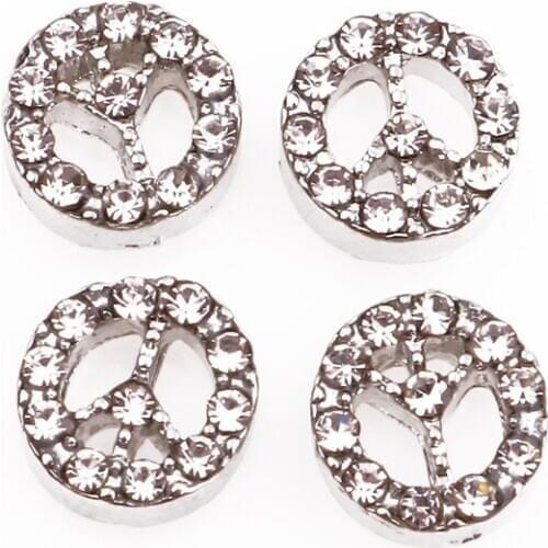 F1101 Silver Alloy round with Rhinestone floating charms 20pcs/lot for living memory glass floating locket charms DIY jewelry