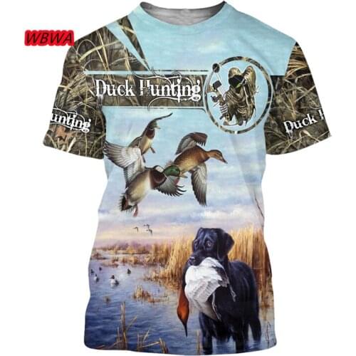 WBWA Summer Men t shirt 3D Duck Hunting Printed Harajuku short Sleeve shirts Unisex Casual t-shirt tops Wholesale and Drop shipp