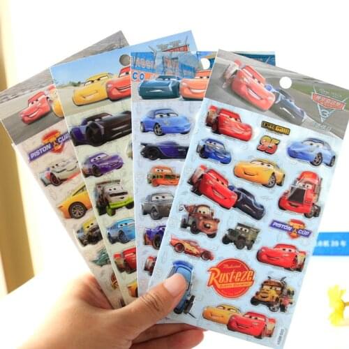 1 Pcs Disney Genuine toy stickers Pixar Cars McQueen children cartoon stereo 3d stickers toy Christmas Birthday Gift