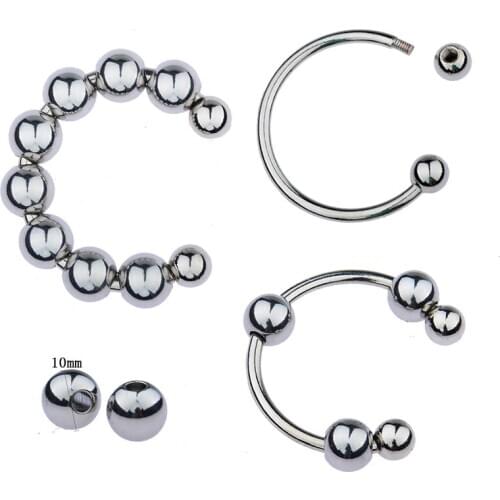 Stainless Steel Male Penis Ring Delay Ejaculation Cock Ring with Glans Beads for Men Adult Product Gay Sex Toys Time Delay Rings