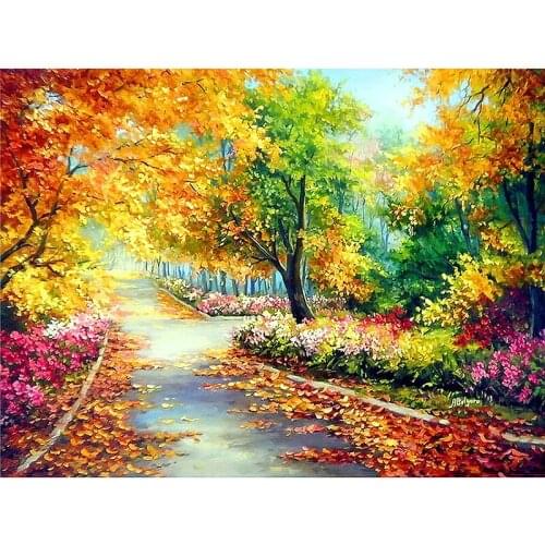 CraftArtGo 5D DIY Diamond Embroidery Autumn forest Full Square Round Rhinestone Mosaic Painting Cross Stitch Flowers Diamond Kit