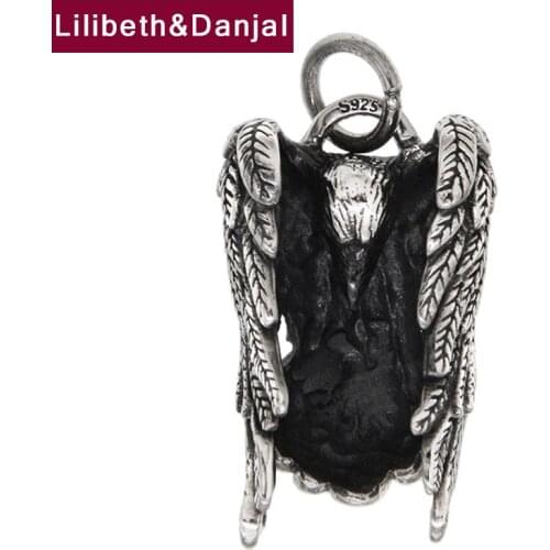 Feather Flying Eagle Necklace Pendant Real 925 Sterling Silver Fashion Vintage Jewelry Women Men 2021 Arrival Free Shipping P37