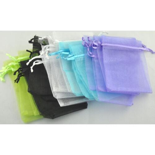 DoreenBeads Gift pouch &bag mixed, organza, with draw, wedding, 16x13cm. 50PCs (B07748)