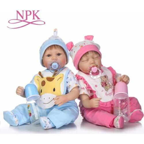 NPK 40CM lifelike reborn premie baby doll cute twin baby sleeping fashion doll Christamas Gift for children very soft real touch
