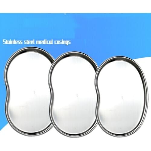 S/M/L Stainless Steel Tray Container Silver Surgical Medical Dental Lab Instrument Tool Bending Tray Disinfection Plate