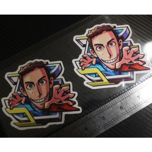 Sixsub 2PCS 42 Alex Rins Cartoon Avatar Reflective stickers waterproof sunscreen