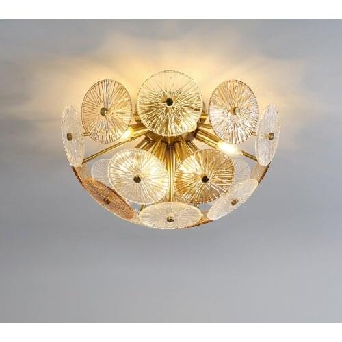 FSS Modern Crystal Chandelier Lighting Round For Living Room Bedroom LED Lamp Decorative