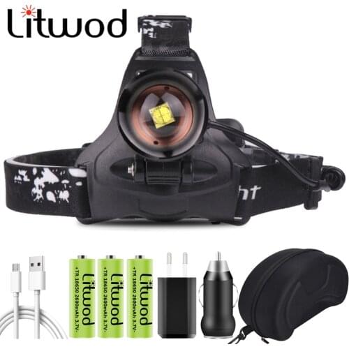 XHP70.2 Led Headlamp Headlight Litwod Waterproof Power Bank Zoom 3pcs USB Rechargeable 18650 Battery Head Flashlight Lamp 30W