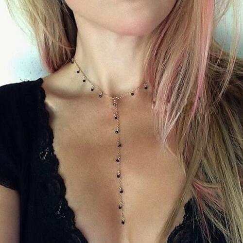 Tocona Elegant Tassel Pendant Necklaces Long for Women Charm Jewelry Black Beads Necklace Chain bijoux femme collares 8897