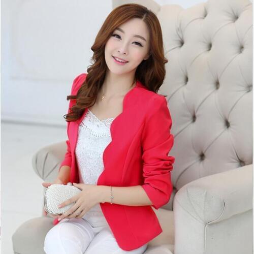 Ladies Blazers and Coats Office Wear Work Long Sleeve Black White Small Suit Bodycon Short Blazer Jackets Women Coat Female