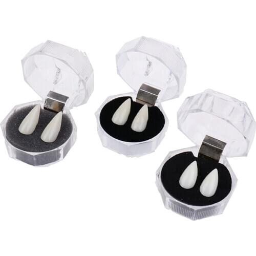 1 Pair Vampire Luminous Party Cosplay Zombie Werewolf Horror Fake Denture Tooth