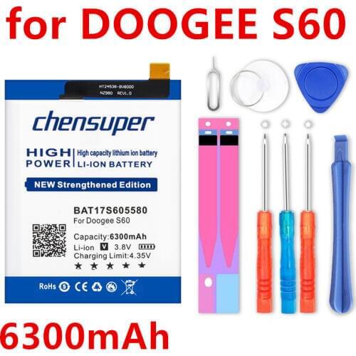 2pcs/chensuper BAT17M15580 BAT17S605580 6300mAh Battery for DOOGEE S60 free tools