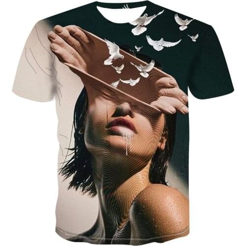 Hot selling trendy 3D T-shirt creative art figure / cartoon t-shirt mens fashion versatile Street cool top s-6xl