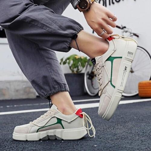 High-soled PU Leather Mens Sneakers for Running Shoes Sport Children Sports Shoes for Boy Beige Tennis 2021 Training GMB-1172